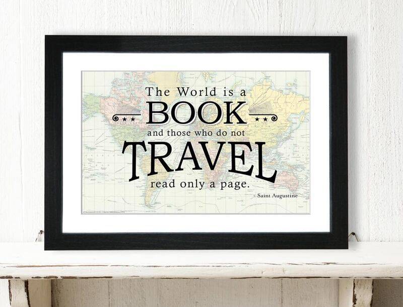 Travel Quote Map Print. Courtesy of Maps International