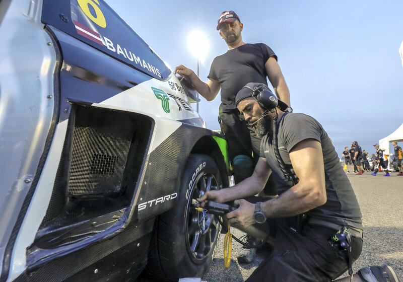 Abu Dhabi, April 6,2019.  FIA World Rallycross Championship at the Abu Dhabi, YAS Marina Circuit. --Before the Semi-finals and final race.
Victor Besa/The National.
Section:  SP
Reporter:  Amith Passela