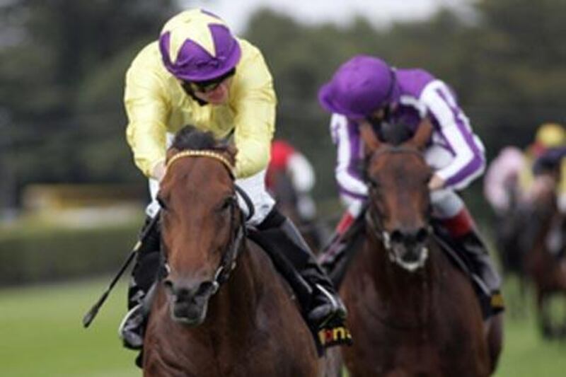 Mick Kinane aboard Sea the Stars romps to victory in the Irish Champion Stakes in September.