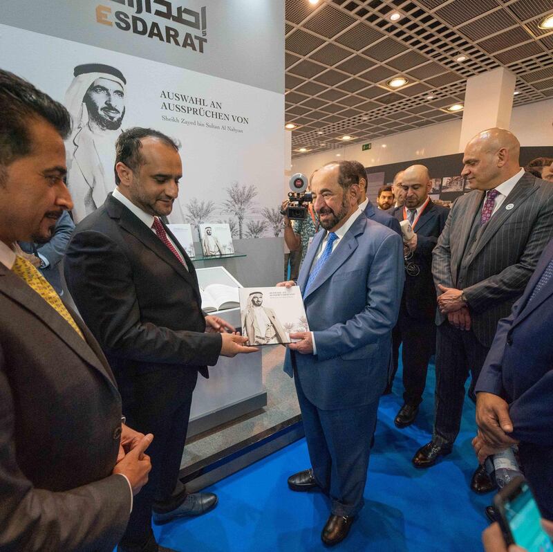 Sheikh Dr. Sultan bin Muhammad Al Qasimi, Ruler of Sharjah, visited the Frankfurt Book Fair 2018.  Sharjah Media Corporation