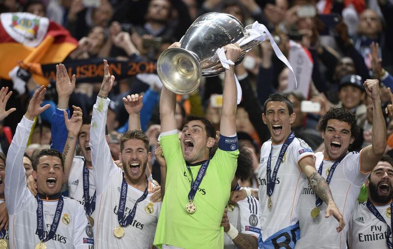 Iker Casillas after winning the Copa del Rey final against Barcelona  at the Mestalla in Valencia in 2014. AFP