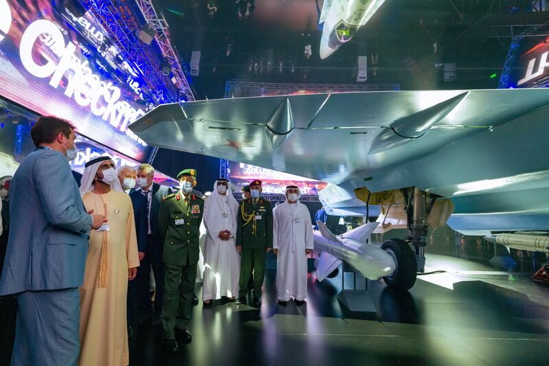 Sheikh Mohammed bin Rashid, Vice President and Ruler of Dubai, visits the second day of the Dubai Airshow. Photo: Dubai Media Office