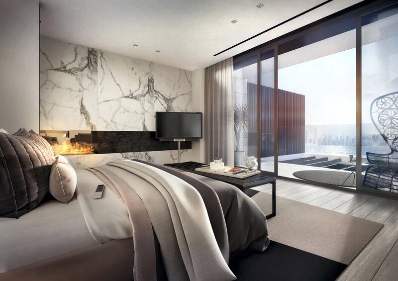 <p>A mock-up of one of the bedrooms. Courtesy LuxuryProperty.com</p>
