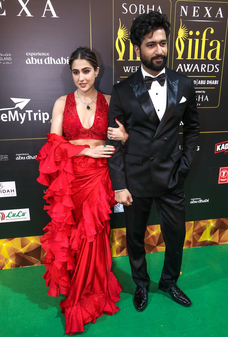 Bollywood stars Sara Ali Khan and Vicky Kaushal 