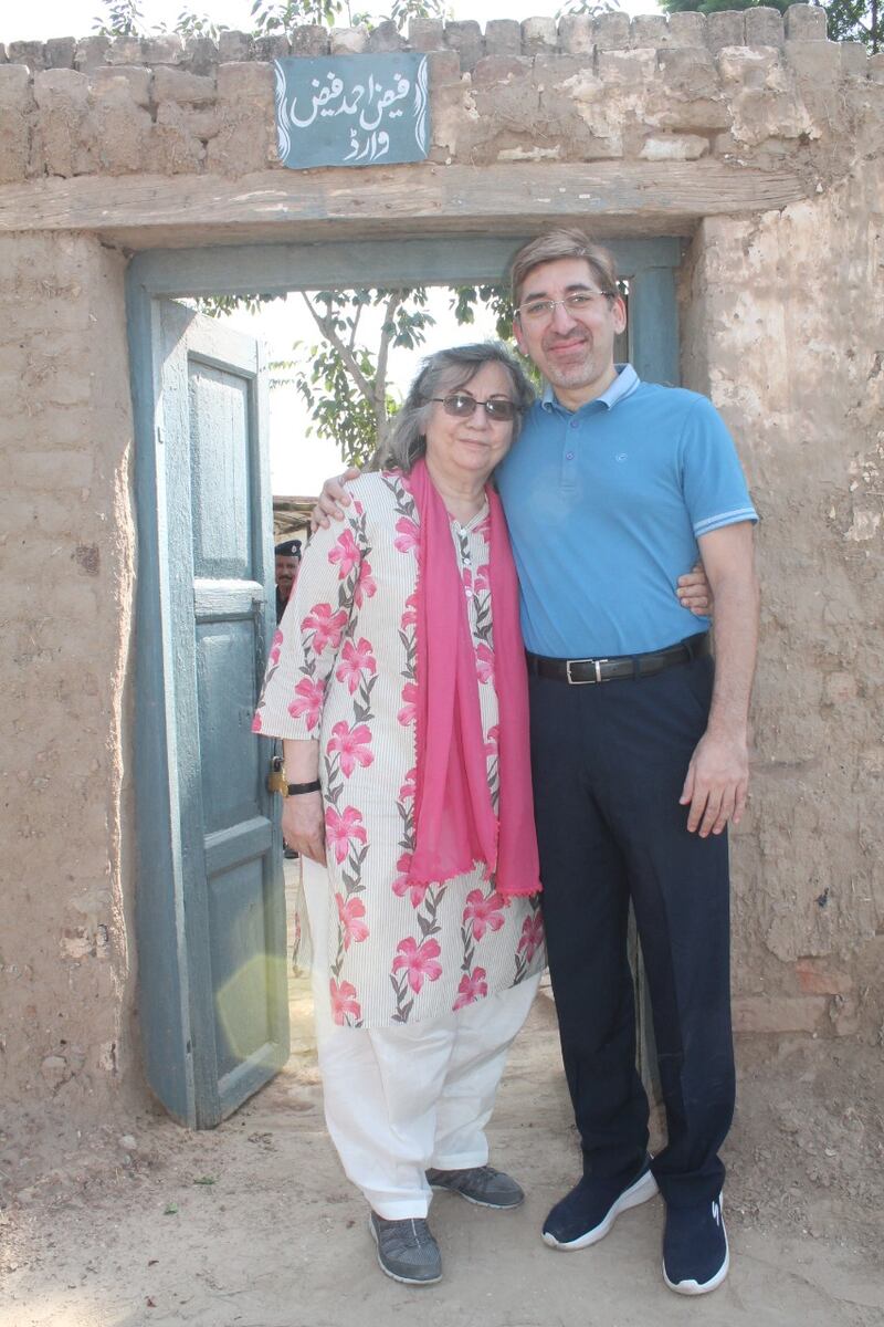 Hashmi with his mother, Muneeza, Faiz's daughter