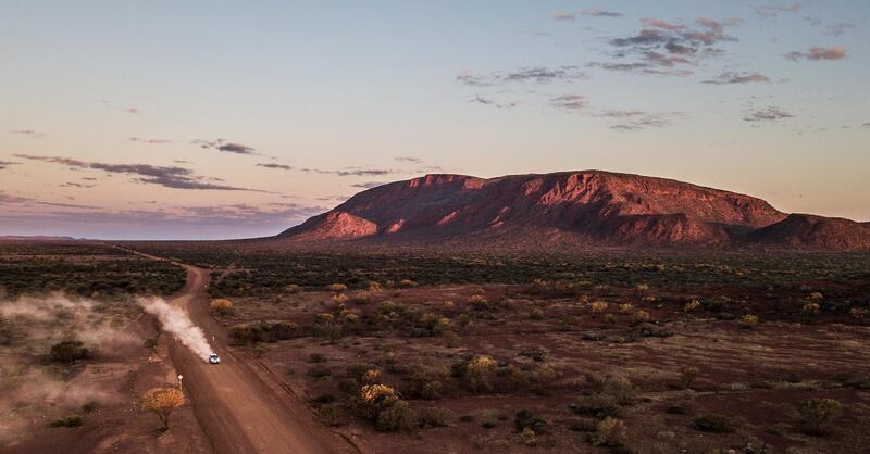 Driving in the Mount Augustus National Park, located near Gascoyne Junction