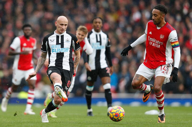 Jonjo Shelvey - 7: Thought he’d opened scoring only for Ramsdale to tip his curling effort onto bar, then struck another low shot straight at keeper minutes later. Had third attempt saved by Ramsdale after break and was only Newcastle player who looked like scoring. AFP