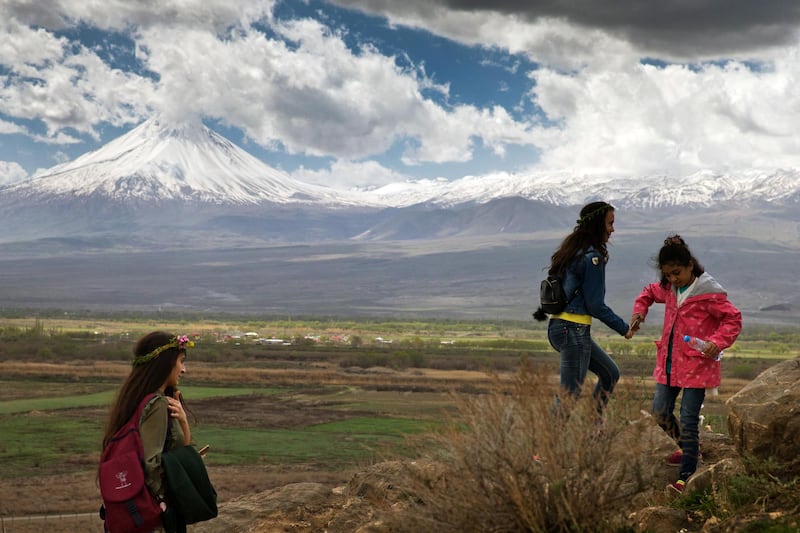ARARAT PROVINCE, ARMENIA - MARCH 25, 2018: A view of Mount Little Ararat from the Khor Virap Armenian monastery. Sergei Malgavko/TASS (Photo by Sergei Malgavko\TASS via Getty Images)
