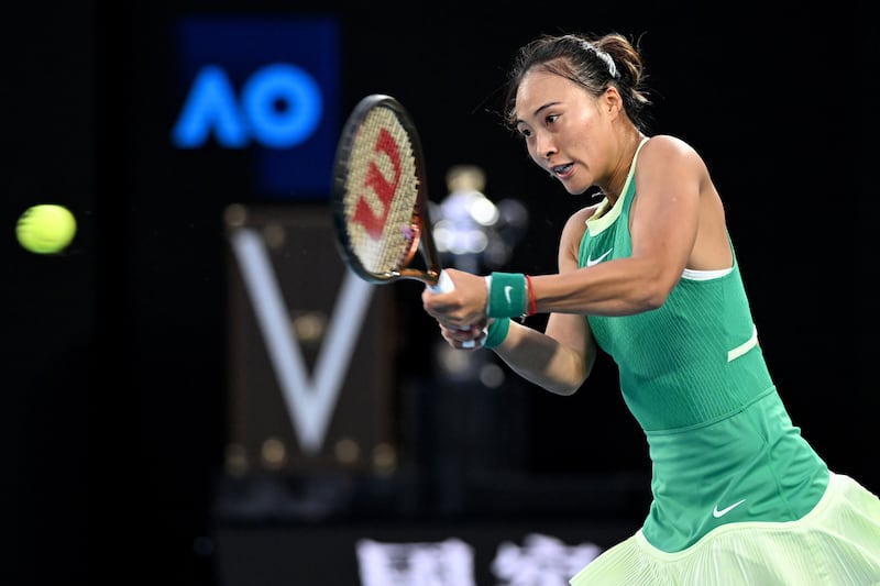 Qinwen Zheng was playing in her first Grand Slam final. EPA
