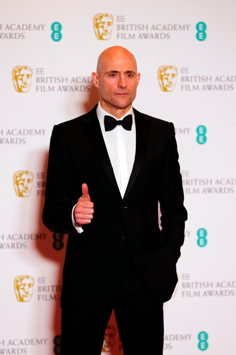 Mark Strong arrives at the 2020 EE British Academy Film Awards at Royal Albert Hall on Sunday, February 2. AFP