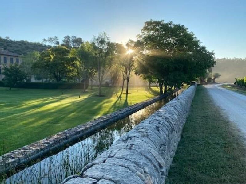 Chateau Miraval is surrounded by gardens with a moat, fountains, ancient aqueducts, a pond and a chapel, and by its vineyard. Photo: Facebook