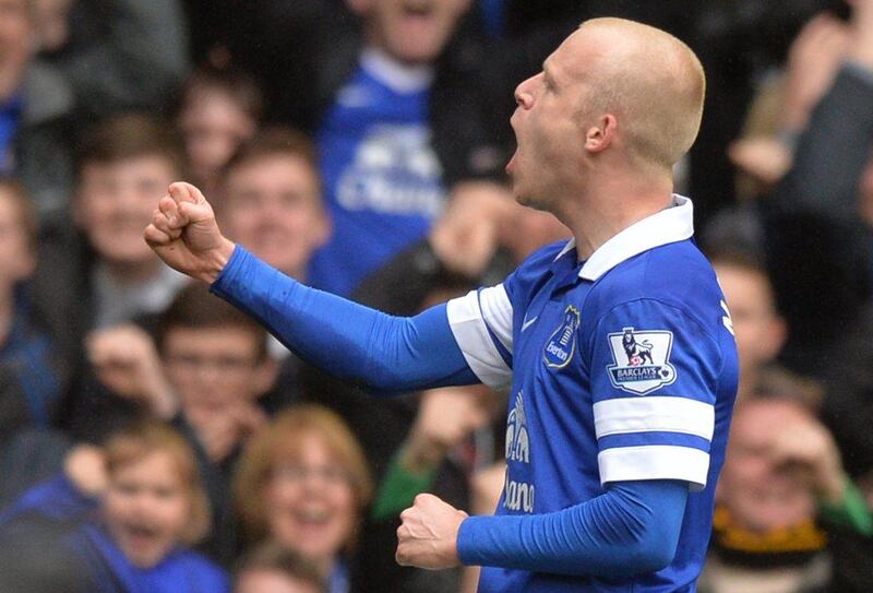 Striker: Steven Naismith, Everton. Proved himself the man for the big occasion again as he ran Arsenal ragged and scored the opening goal. Paul Ellis / AFP