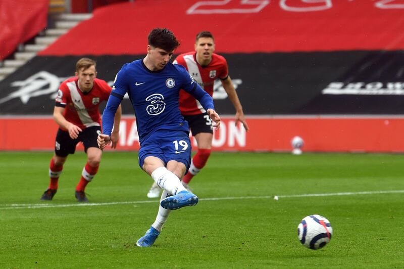 Mason Mount - 8: Always busy, always a threat running at Saints defence in first half but Chelsea lacked an attacking spearhead. Moved into more advanced role after Abraham went off at half-time and was excellent from then on. Too quick for Ings to earn Chelsea penalty that he converted confidently himself. The heartbeat of everything positive about Chelsea at St Mary's. PA