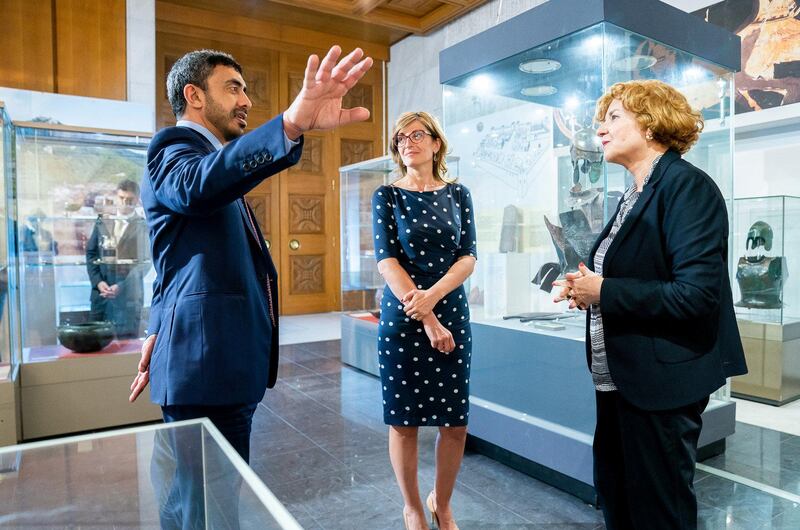 Abdullah bin Zayed visits the National Historical Museum in Bulgaria. WAM