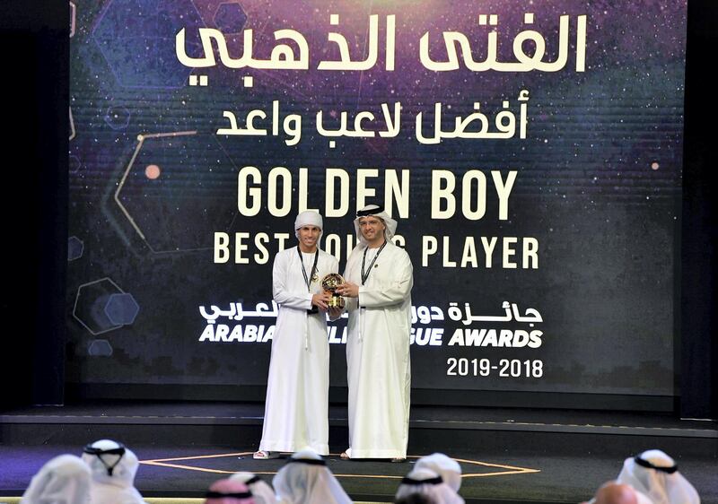 3c - Al Wasl forward Ali Saleh wins the award for best young player.