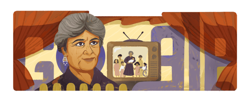A Google Doodle celebrating Egyptian actress Karima Mokhtar's 89th birthday. All images: Google