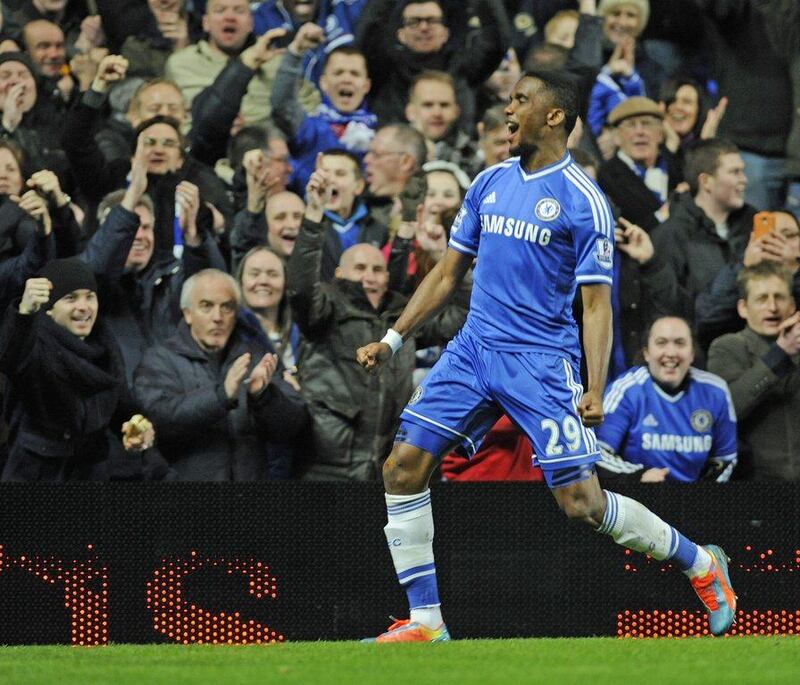 Centre forward: Samuel Eto'o, Chelsea. Became the first Chelsea player in six decades to score a hat trick against Manchester United. Clinical. Gerry Penny / EPA