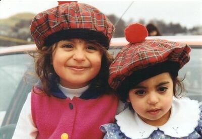 Sarah, aged four, and Laura, one, wearing the traditional Scottish tartan bonnets known as Tam O'Shanters, during a visit to the resort town of Oban. Photo: The Ayoub Sisters