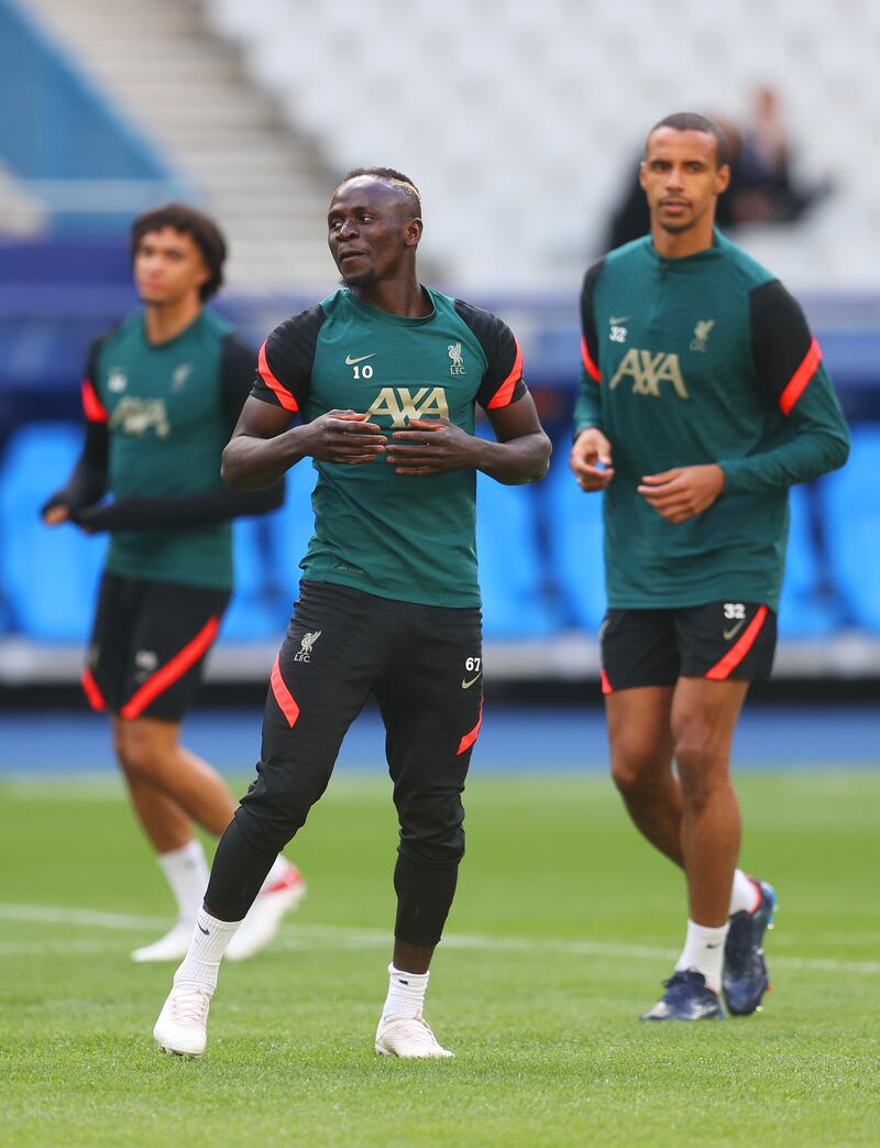 Sadio Mane of Liverpool during Liverpool's training session at Stade de France in Paris. Getty