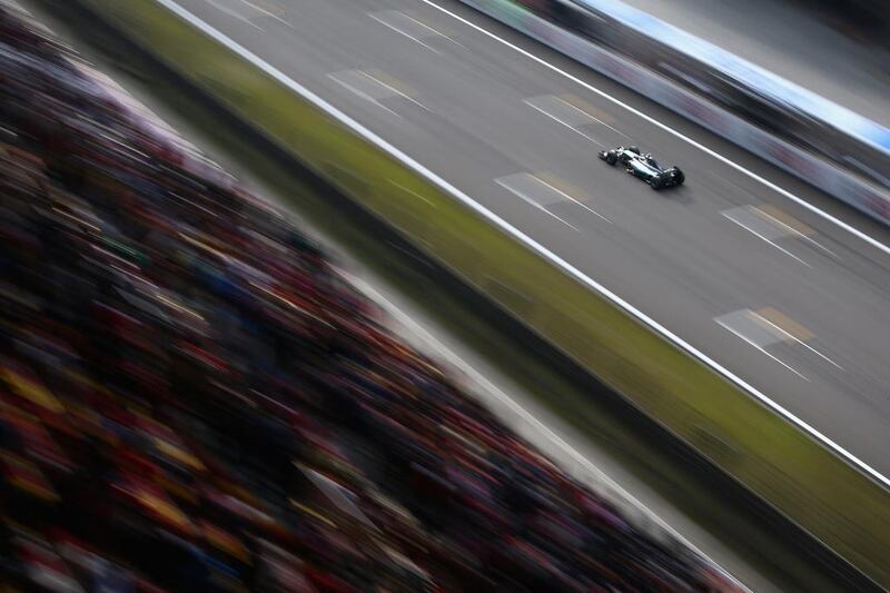 Lewis Hamilton of Mercedes-GP leads during the Chinese Grand Prix on Sunday. Clive Mason / Getty Images / April 20, 2014