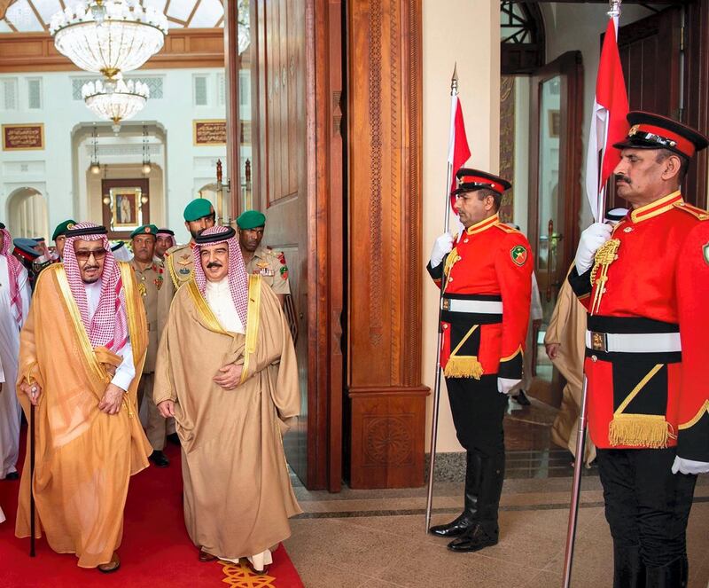 Saudi King Salman arrived in Bahrain on Wednesday on a visit at the invitation of Bahraini King Hamad. SPA