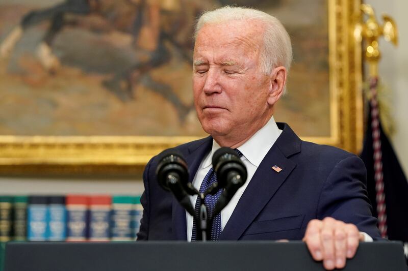 US President Joe Biden speaks from the Roosevelt Room of the White House in Washington earlier in the week. Reuters