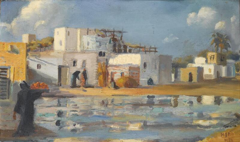 Le Canal de Mahmoudieh 1922 oil on panel by Mahmoud Said Egypt 1897 – 1964. Courtesy Barjeel Art Foundation