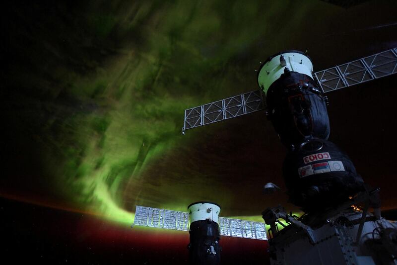 FILE PHOTO: An aurora in the Earth's atmosphere is seen from the International Space Station, in this image published June 10, 2019. Christina Koch/NASA/Handout via REUTERS ATTENTION EDITORS - THIS IMAGE HAS BEEN SUPPLIED BY A THIRD PARTY/File Photo
