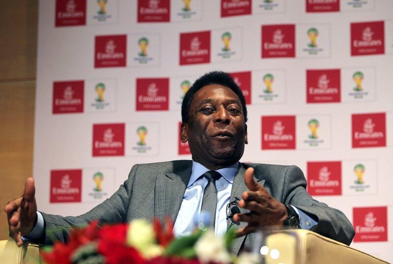 Brazilian football legend Pele at the headquarters of Emirates Airlines in Dubai. Ali Haider / EPA March 16