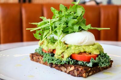 Smashed avocado and poached egg at Mina's Kitchen