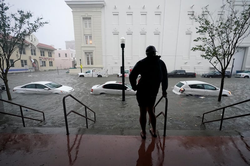 Floodwaters in Pensacola, Florida as Hurricane Sally made landfall near Gulf Shores, Alabama earlier this year. Extreme weather events have become more common as the world warms. Gerald Herbert / AP Photo