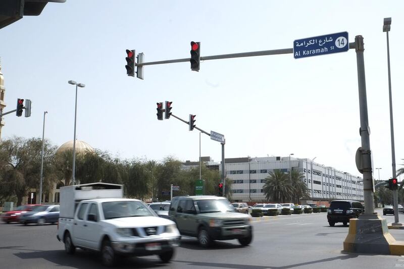Work began in March 2014 on Abu Dhabi’s new central traffic control system, using about 20 sensors at each intersection to monitor the volume of traffic. Delores Johnson / The National