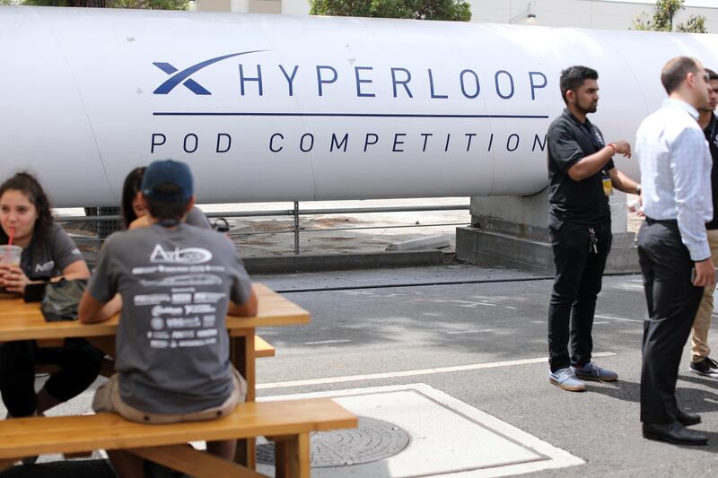 The hyperloop tube runs for over 1 mile at SpaceX’s Hyperloop Pod Competition II in Hawthorne, California. Mike Blake / Reuters