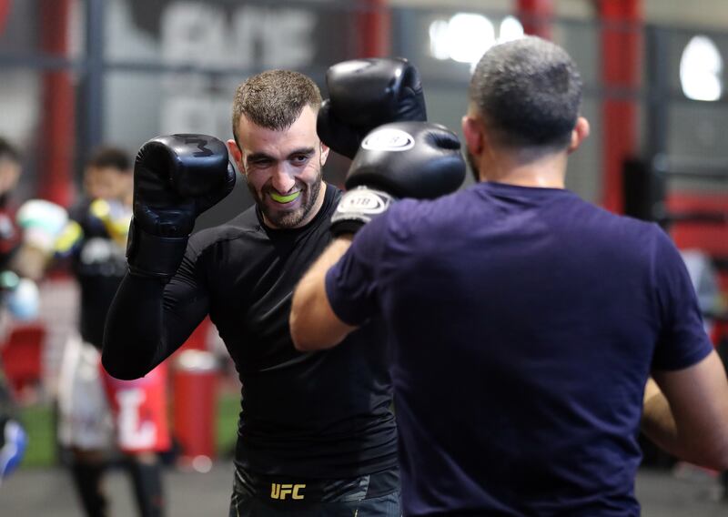 Mohammad Yahya is the first Emirati MMA champion. He defends his title at UAE Warriors Arabia on Sunday at the Etihad Arena. Champs Sports Club, Dubai. Chris Whiteoak / The National