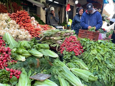 Foodstuff prices in Tunisian markets ahead of Ramadan. Ghaya Ben Mbarek/ The National