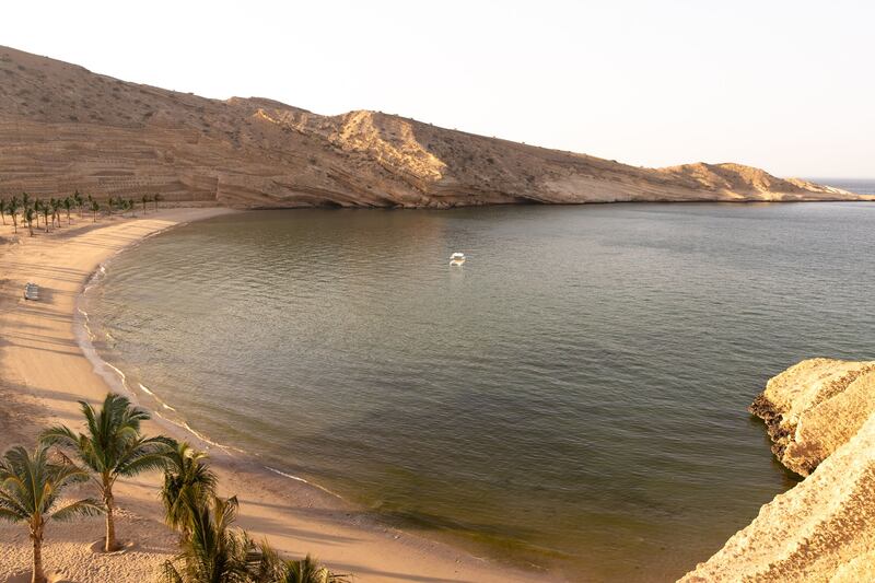 The resort has unrestricted access to the surrounding bay and Gulf of Oman.