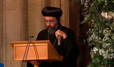 Archbishop Angaelos during the wedding ceremony.