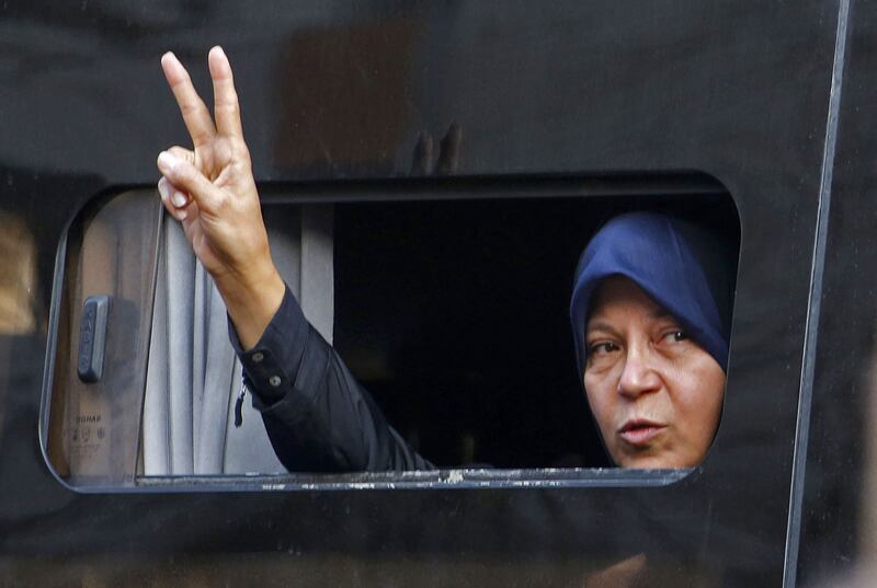 Faezeh Hashemi, daughter of Akbar Hashemi Rafsanjani, has been given a five-year jail term. AFP