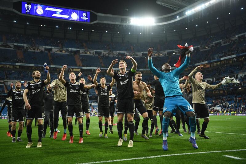 Ajax's 4-1 win at Real Madrid was Andy Mitten's result of season. Getty