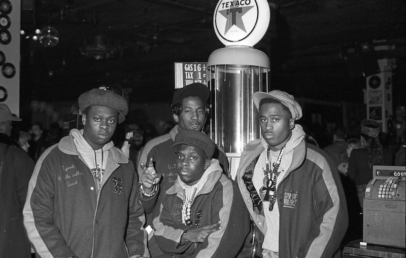 Jarobi, Ali Shaheed Muhammad, Phife Dawg and Q-Tip of A Tribe Called Quest in New York, 1990. Getty Images 