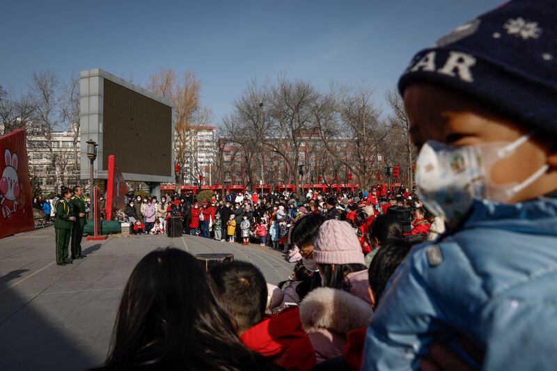 Celebrations in Ditan Park, Beijing. EPA