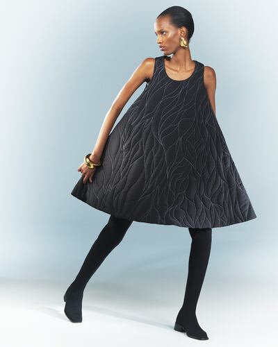 A quilted trapeze dress by Qasimi, autumn/winter 2024. Photo: Qasimi