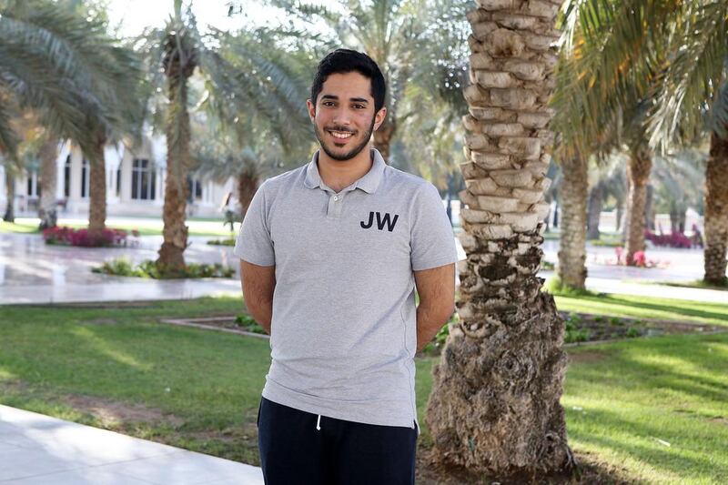 Omar Al Owais, a student at the American University of Sharjah, says he acquired most of his knowledge about Islam from 14 years of Islamic studies, as per the Education Ministry’s curriculum, and Friday sermons. Pawan Singh / The National