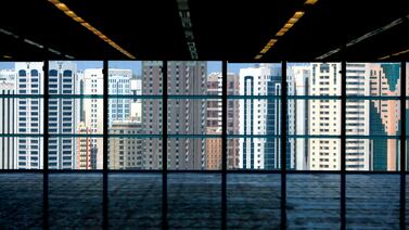 An overview of Abu Dhabi as seen from a commercial building under construction on Al Maryah Island in 2010. Handout