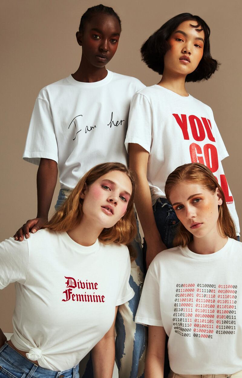 Net-a-Porter's collection of female-focused tees. Courtesy Net-A-Porter 