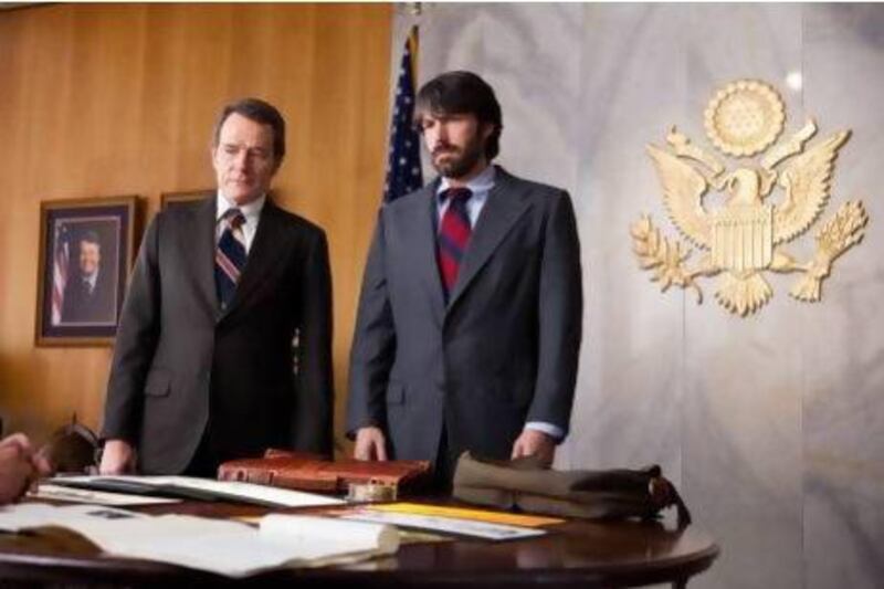 Bryan Cranston and Ben Affleck in the Oscar-nominated Argo, a rescue thriller about the 1979 Iranian hostage crisis