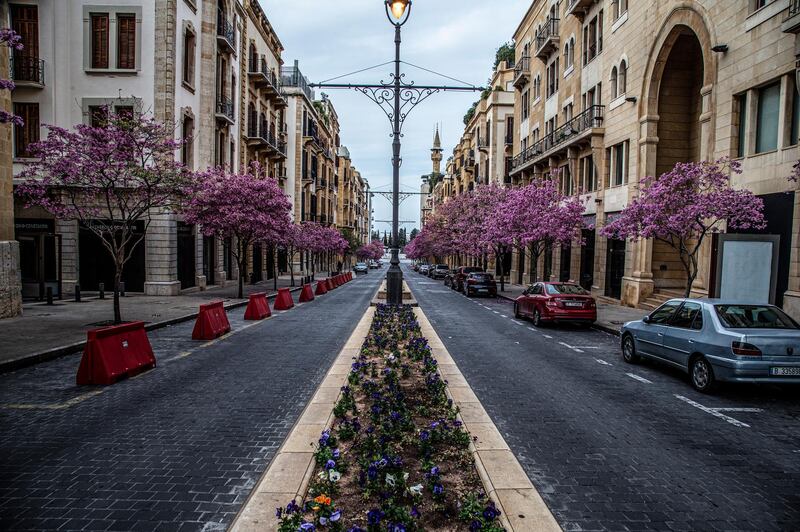 Streets are empty  in Beirut, Lebanon.  EPA
