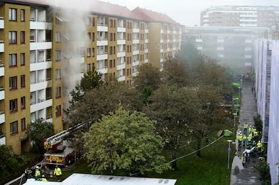 Four people were seriously injured in an explosion at a block of flats in Gothenburg, Sweden.  EPA