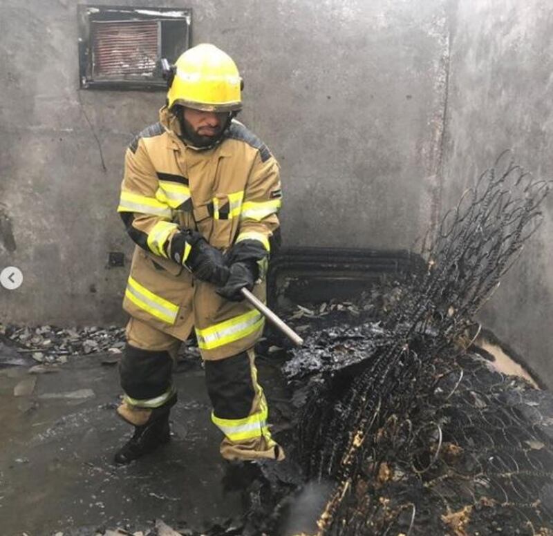 Fire crews contained a blaze at a home in Umm Al Quwain. Courtesy UAQ Civil Defence