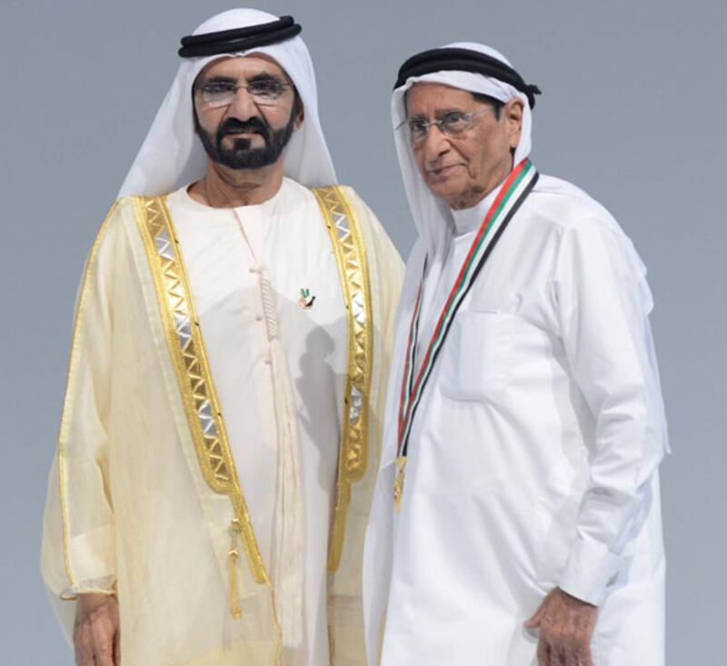 Sheikh Mohammed bin Rashid with Dr Ahmed Kazim. Photo: Twitter